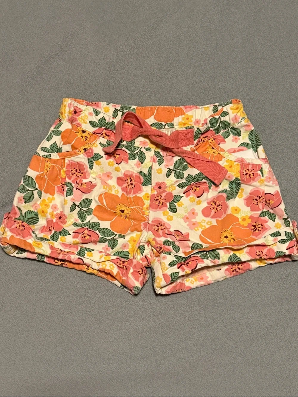 Gymboree Floral Shorts in Pink, Orange & Cream